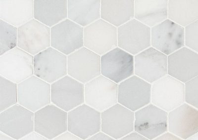 Arabescato Carrara 2-inch Hexagon Hone Kitchen Backsplash Subway Tiled