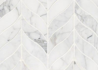 Calacatta Cressa Leaf Pattern Honed Kitchen Backsplash Subway Tile