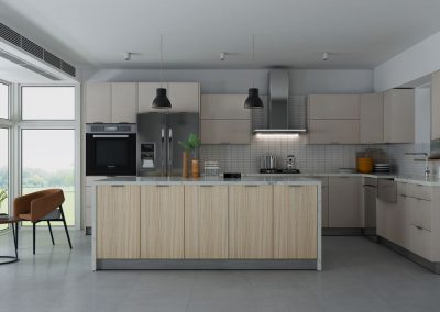 UV Teak European Kitchen Cabinets in Colorado Springs