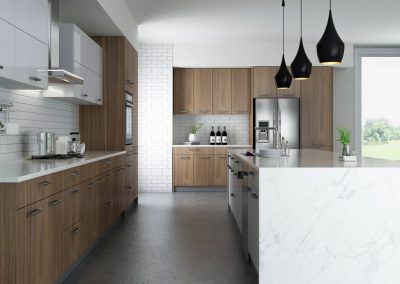 Walnut European Kitchen Cabinets in Colorado Springs